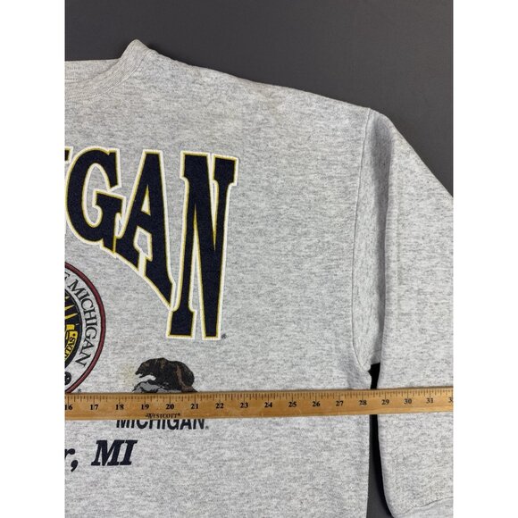 Rare Vintage 90s University Of Michigan Wolverines Ann Arbor Crewneck Sweater - Picture 14 of 15